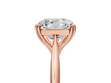 Rose gold Asscher Cut Solitaire Diamond Ring with Six-Prong Setting and Classic Band_8