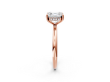 Rose gold Asscher Cut Solitaire Engagement Ring with Four-Prong Setting and Classic Band_25