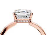 Rose gold Asscher Cut Solitaire Engagement Ring with Four-Prong Setting on a Classic Band_10