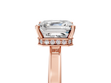Rose gold Asscher Cut Solitaire Engagement Ring with Four-Prong Setting on a Classic Band_11