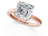 Rose gold Asscher Cut Solitaire Engagement Ring with Four-Prong Setting on a Classic Band_7