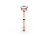 Rose gold Asscher Cut Solitaire Engagement Ring with Four-Prong Setting on a Classic Band_8