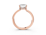 Rose gold Asscher Cut Solitaire Engagement Ring with Four-Prong Setting on a Classic Band_9