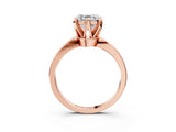 Rose gold Asscher Cut Solitaire Engagement Ring with Six-Prong Setting and Tapered Band_6