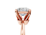 Rose gold Asscher Cut Solitaire Engagement Ring with Six-Prong Setting and Tapered Band_8
