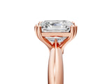 Rose gold Asscher Cut Solitaire Engagement Ring with Tapered Band and Four-Prong Setting
