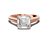 Rose gold Asscher Cut Solitaire Engagement Ring with Tapered Band and Four-Prong Setting_3