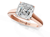 Rose gold Asscher Cut Solitaire Engagement Ring with Tapered Band and Four-Prong Setting_4