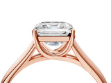 Rose gold Asscher Cut Solitaire Engagement Ring with Tapered Band and Four-Prong Setting_8