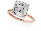 Rose gold Asscher Cut Solitaire Engagement Ring with Thin Band and Four-Prong Setting_4