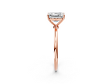 Rose gold Asscher Cut Solitaire Engagement Ring with Thin Band and Four-Prong Setting_5