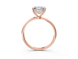 Rose gold Asscher Cut Solitaire Engagement Ring with Thin Band and Four-Prong Setting_6