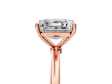 Rose gold Asscher Cut Solitaire Engagement Ring with Thin Band and Four-Prong Setting_8
