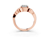 Rose gold Asscher Cut Solitaire Intertwined Band Prong Setting Ring_17