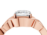 Rose gold Asscher Cut Solitaire Intertwined Band Prong Setting Ring_18