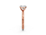 Rose gold Asscher Cut Solitaire Milgrain Engraved Band with Four-Prong Setting_6