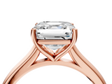 Rose gold Asscher Cut Solitaire Ring with Cathedral Band and Four-Prong Setting_10