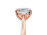 Rose gold Asscher Cut Solitaire Ring with Cathedral Band and Four-Prong Setting_11
