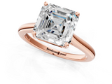 Rose gold Asscher Cut Solitaire Ring with Cathedral Band and Four-Prong Setting_7