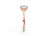 Rose gold Asscher Cut Solitaire Ring with Cathedral Band and Four-Prong Setting_8