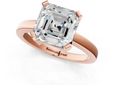 Rose gold Asscher Cut Solitaire Ring with Four-Prong Setting and Classic Band_24