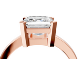 Rose gold Asscher Cut Solitaire Ring with Four-Prong Setting and Classic Band_27