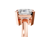 Rose gold Asscher Cut Solitaire Ring with Four-Prong Setting and Classic Band_28