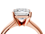 Rose gold Asscher Cut Solitaire Ring with Four-Prong Setting on a Classic Band_10