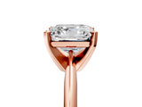 Rose gold Asscher Cut Solitaire Ring with Four-Prong Setting on a Classic Band_11