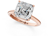 Rose gold Asscher Cut Solitaire Ring with Four-Prong Setting on a Classic Band_7