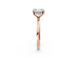 Rose gold Asscher Cut Solitaire Ring with Thin Band and Four-Prong Setting_25