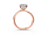 Rose gold Asscher Cut Solitaire Ring with Thin Band and Four-Prong Setting_26