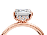 Rose gold Asscher Cut Solitaire Ring with Thin Band and Four-Prong Setting_27