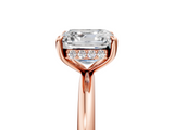 Rose gold Asscher Cut Solitaire Ring with Thin Band and Four-Prong Setting_28