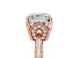 Rose gold Asscher Cut Solitaire Split Shank Pave Diamond Engagement Ring with Four-Prong Setting_38