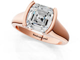 Rose gold Asscher Cut Solitaire Tension Set Diamond Ring with Split Shank Band_16