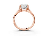Rose gold Asscher Cut Solitaire Tension Set Diamond Ring with Split Shank Band_18