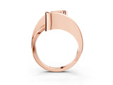 Rose gold Asscher Cut Solitaire Tension-Set Diamond Split Shank Ring_18
