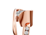 Rose gold Asscher Cut Solitaire Tension-Set Diamond Split Shank Ring_20