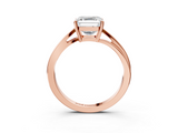 Rose gold Asscher Cut Solitaire Twist Band Ring with Four-Prong Setting_26