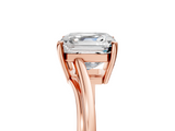 Rose gold Asscher Cut Solitaire Twist Band Ring with Four-Prong Setting_28