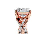 Rose gold Asscher Cut Solitaire Twist Pave Diamond Engagement Ring with Prong Setting_20