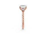 Rose gold Asscher Cut Solitaire Twisted Band 4-Prong Ring_17