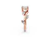 Rose gold Asscher Cut Solitaire Twisted Band Marquise Accent Prong Setting Ring_17