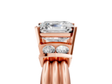 Rose gold Asscher Cut Three-Stone Channel Set Ring with Bar Prongs_11