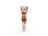 Rose gold Asscher Cut Three-Stone Channel Set Ring with Bar Prongs_8