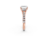 Rose gold Asscher Cut Three-Stone Diamond Pave Band with Prong Setting_42