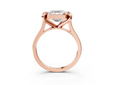 Rose gold Asscher Diamond Cluster Halo Solitaire with Four-Prong Setting_128