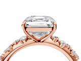 Rose gold Asscher Diamond Cluster Prong-Set Solitaire Ring_10