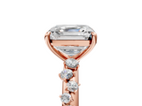Rose gold Asscher Diamond Cluster Prong-Set Solitaire Ring_11